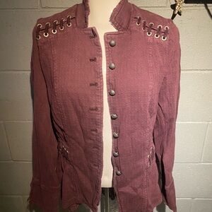 Free People Purple Button-Up Blazer